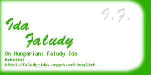 ida faludy business card